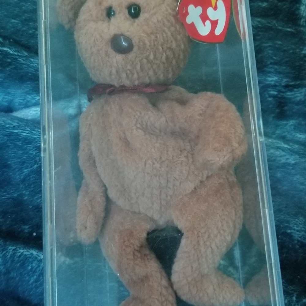 Curly TY beanie baby bear
